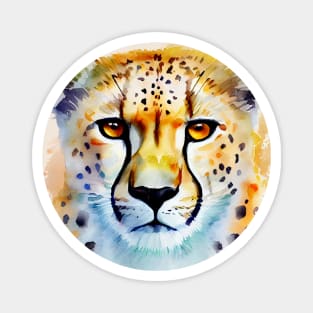 Cheetah Art, Watercolor Painting Magnet